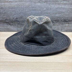 Dorfman Pacific DPC Hat Safari Fitted Mens Large Black Outback Sun Outdoor